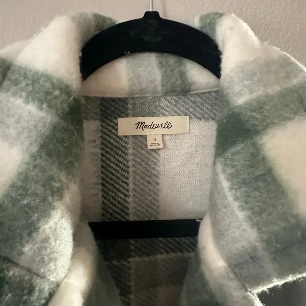 Madewell Jacquard Double-Breasted Crop Blazer in Plaid Size S